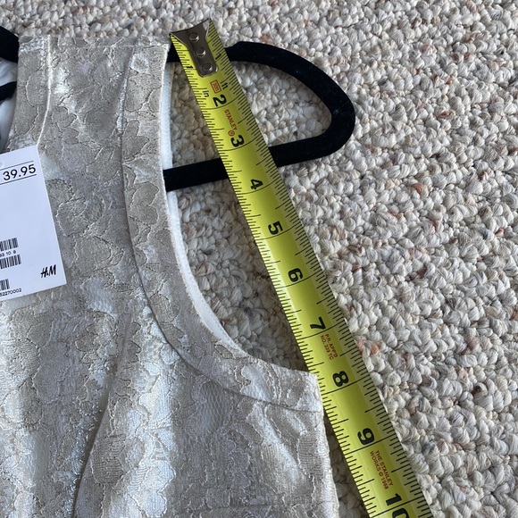 H&M white metallic dress gold flecks nwt bridal bride wedding - Picture 11 of 13